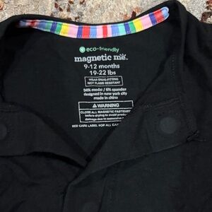 Magnetic Me Black Onesie with Colorful Trim